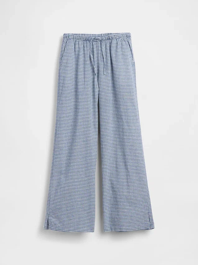Kinderhose aus Leinen-Baumwolle mit weitem Bein und einfachem Anzug