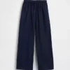 Kinderhose aus Leinen-Baumwolle mit weitem Bein und einfachem Anzug