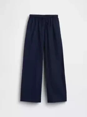 Kinderhose aus Leinen-Baumwolle mit weitem Bein und einfachem Anzug