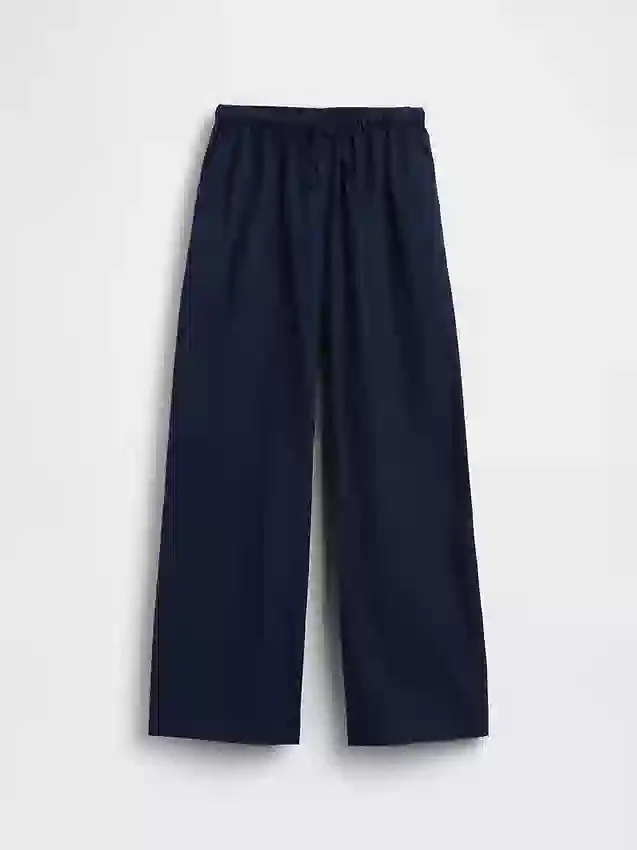 Kinderhose aus Leinen-Baumwolle mit weitem Bein und einfachem Anzug