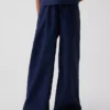 Kinderhose aus Leinen-Baumwolle mit weitem Bein und einfachem Anzug