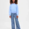 Kinderjeans mit niedriger Leibhöhe, weitem Bein und weitem Schnitt