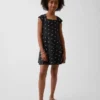 Kinderkleid aus Jersey mit quadratischem Ausschnitt