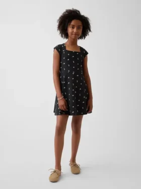 Kinderkleid aus Jersey mit quadratischem Ausschnitt
