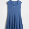 Kinderkleid aus Jersey mit quadratischem Ausschnitt