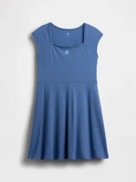 Kinderkleid aus Jersey mit quadratischem Ausschnitt