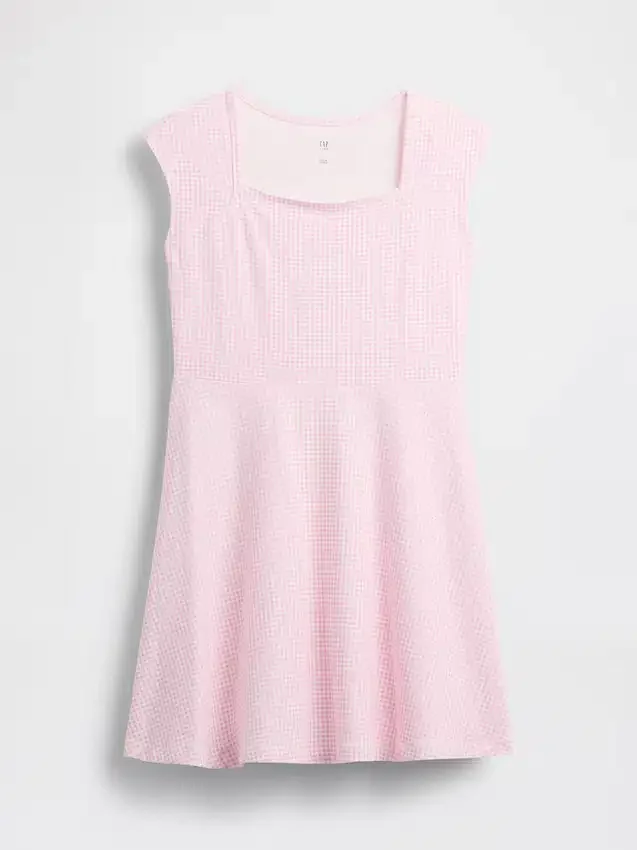 Kinderkleid aus Jersey mit quadratischem Ausschnitt