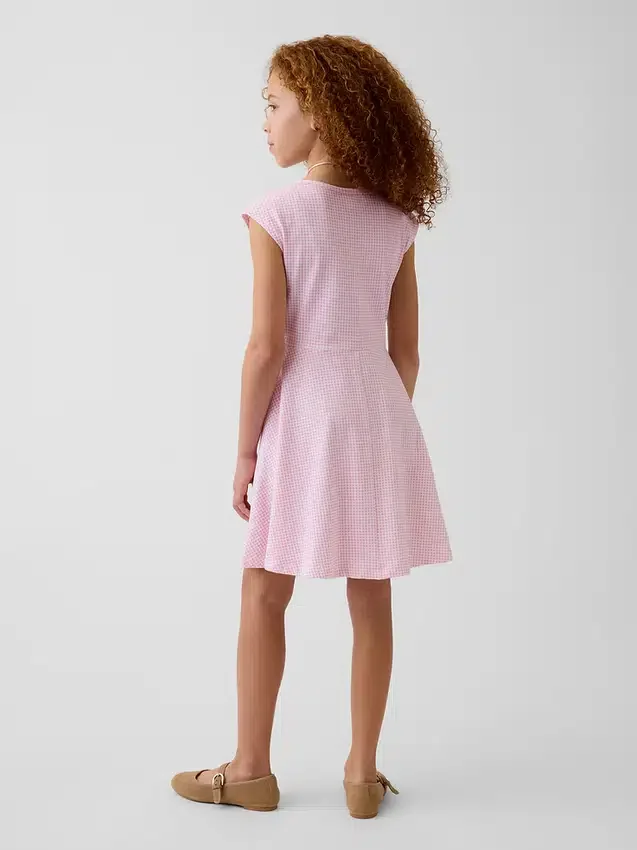 Kinderkleid aus Jersey mit quadratischem Ausschnitt