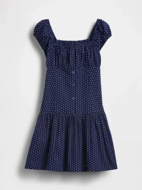 Kinderkleid mit Polka-Dots und tief sitzender Taille
