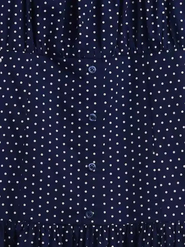 Kinderkleid mit Polka-Dots und tief sitzender Taille