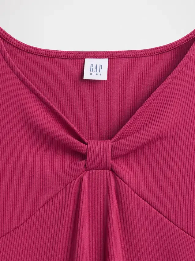 Kinderkleid mit Rippbündchen und Schleife