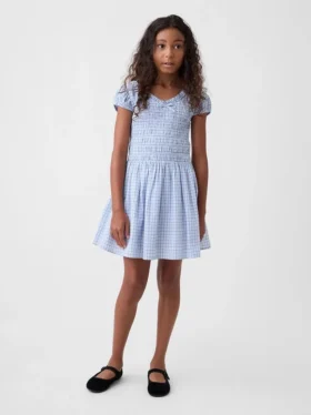 Kinderkleid mit Smok-Print