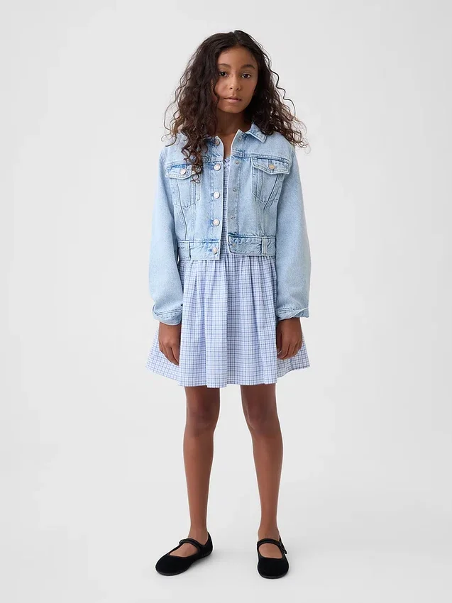 Kinderkleid mit Smok-Print