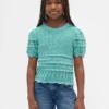 Kinderpullover mit Wellenkante und gemischten Maschen