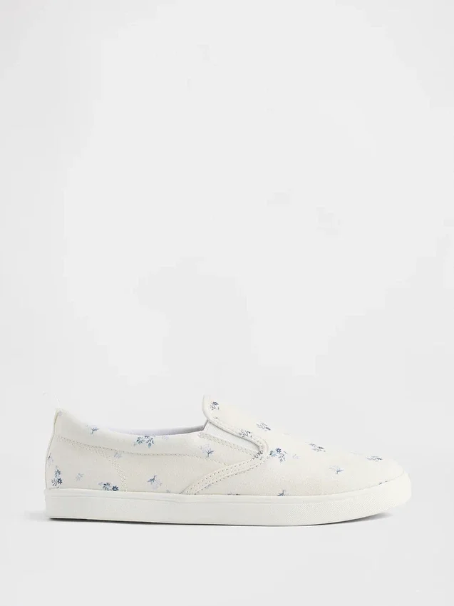 Kinderslip-On-Sneaker mit Blumenmuster