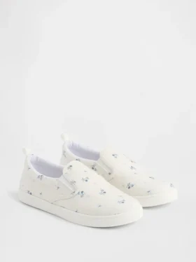 Kinderslip-On-Sneaker mit Blumenmuster