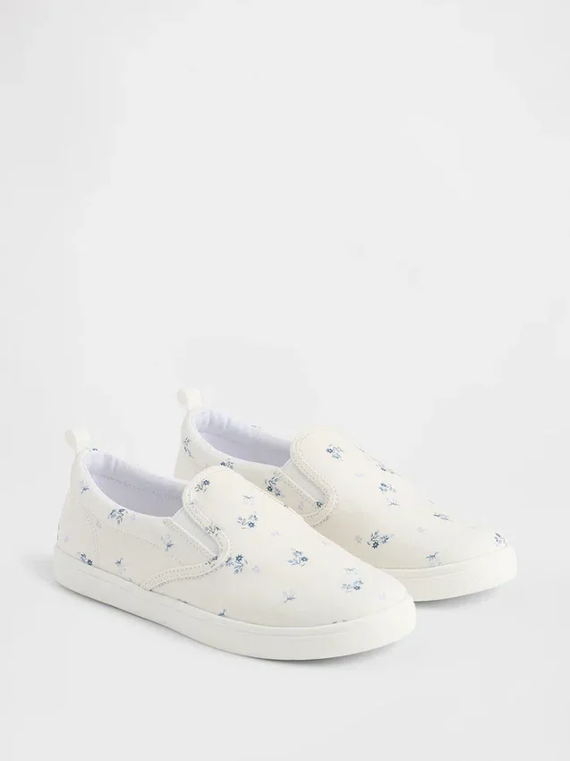Kinderslip-On-Sneaker mit Blumenmuster