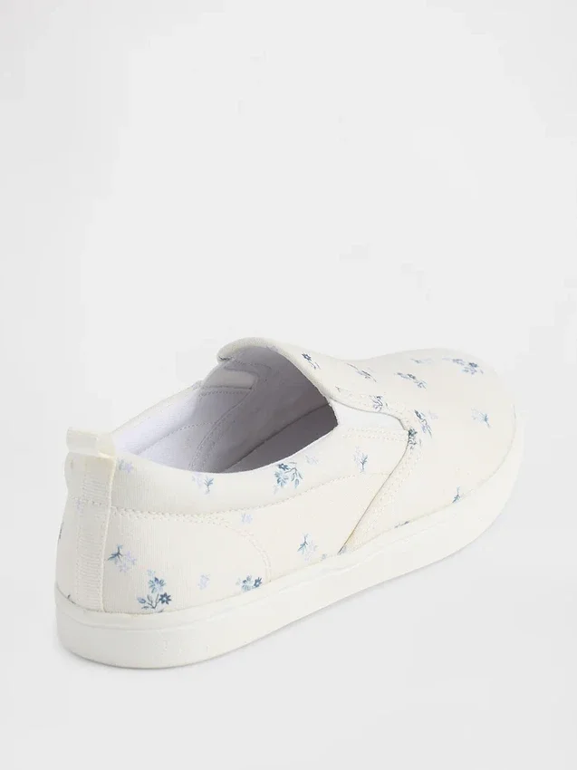 Kinderslip-On-Sneaker mit Blumenmuster