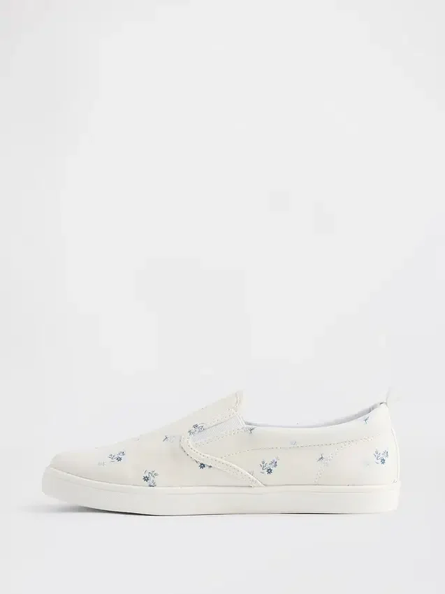 Kinderslip-On-Sneaker mit Blumenmuster