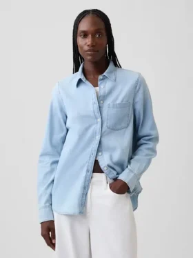 Klassisches Hemd aus Bio-Baumwoll-Denim