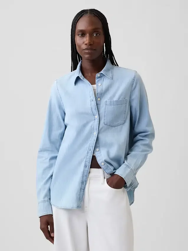 Klassisches Hemd aus Bio-Baumwoll-Denim