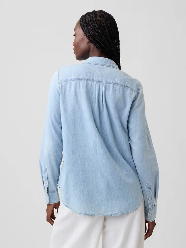 Klassisches Hemd aus Bio-Baumwoll-Denim