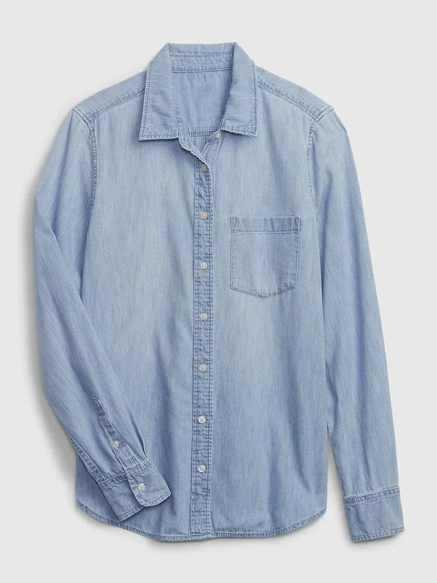 Klassisches Hemd aus Bio-Baumwoll-Denim
