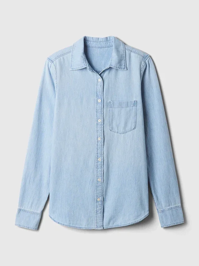 Klassisches Hemd aus Bio-Baumwoll-Denim