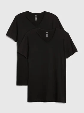Klassisches T-Shirt mit V-Ausschnitt (2er-Pack)
