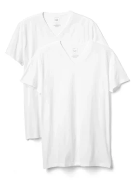 Klassisches T-Shirt mit V-Ausschnitt (2er-Pack)