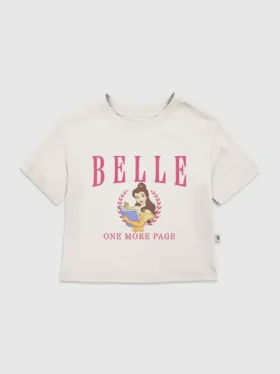 Kleinkind-T-Shirt mit Belle-Motiv im Collegiate-Stil