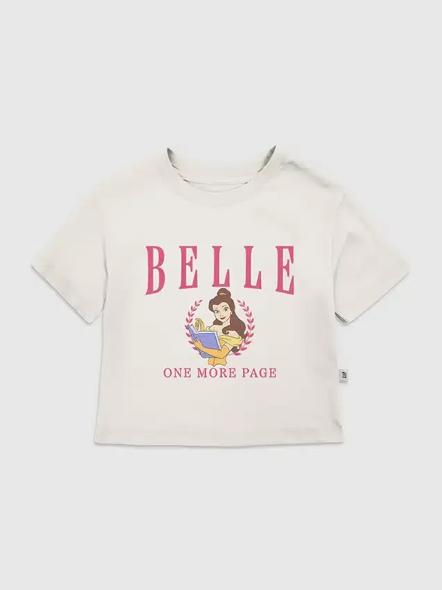 Kleinkind-T-Shirt mit Belle-Motiv im Collegiate-Stil