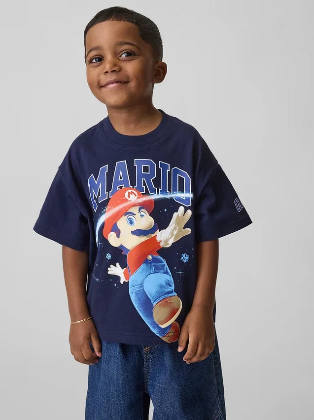 Kleinkind-T-Shirt mit übergroßem „Super Mario“-Aufdruck