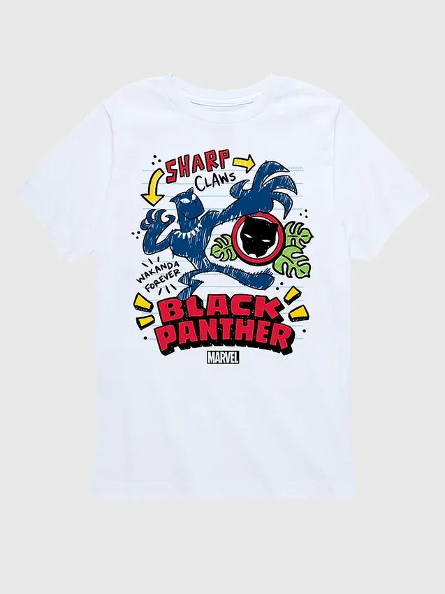 Kleinkind-T-Shirt mit „Marvel Black Panther Doodle“-Motiv, mit Shorts