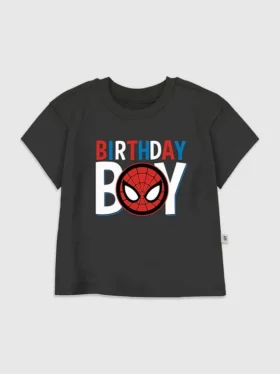 Kleinkind-T-Shirt mit „Spider-Man Birthday Boy“-Motiv