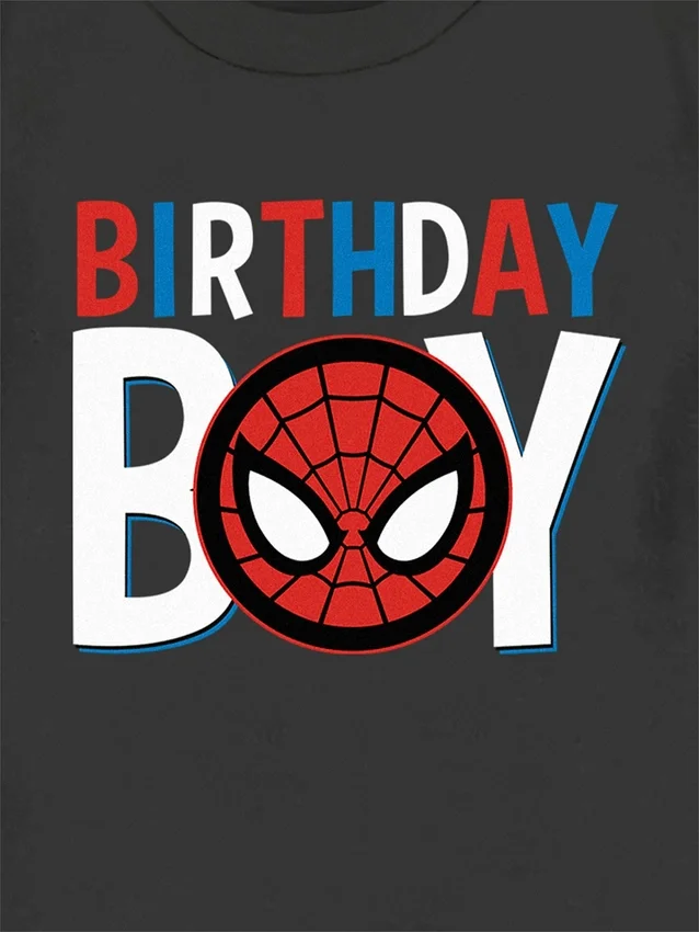 Kleinkind-T-Shirt mit „Spider-Man Birthday Boy“-Motiv