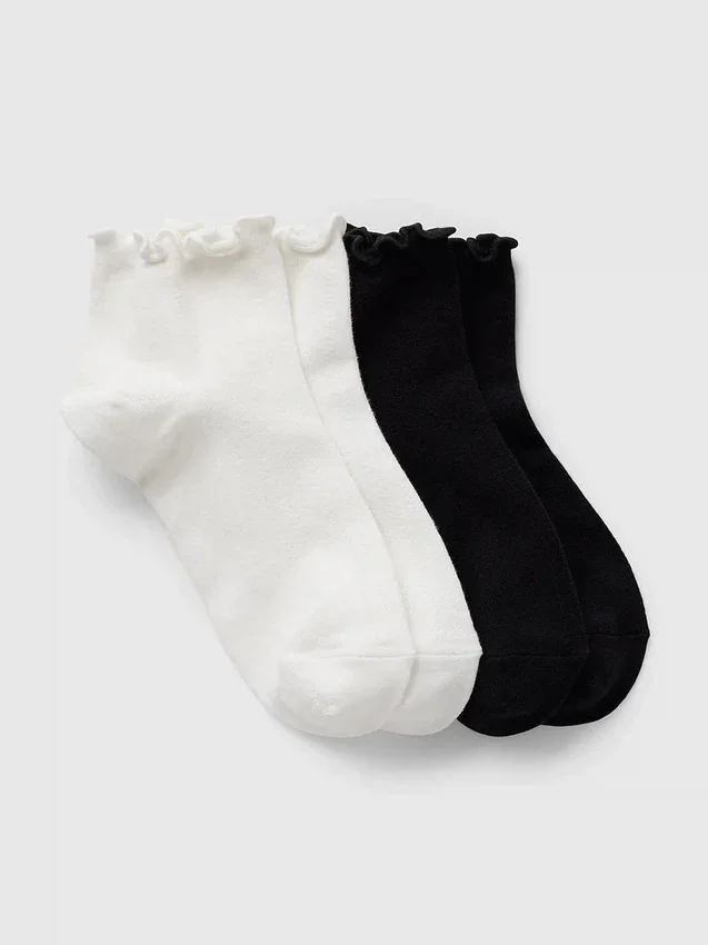 Knöchelsocken mit Rüschenbesatz (2er-Pack)