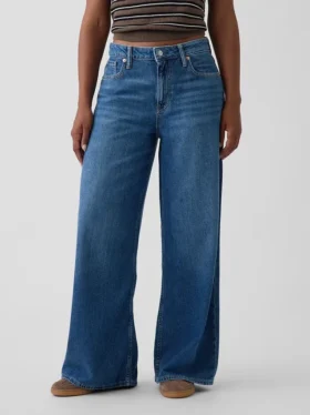 Kurvenbetonte, ultrasofte Baggy-Jeans mit mittlerer Leibhöhe