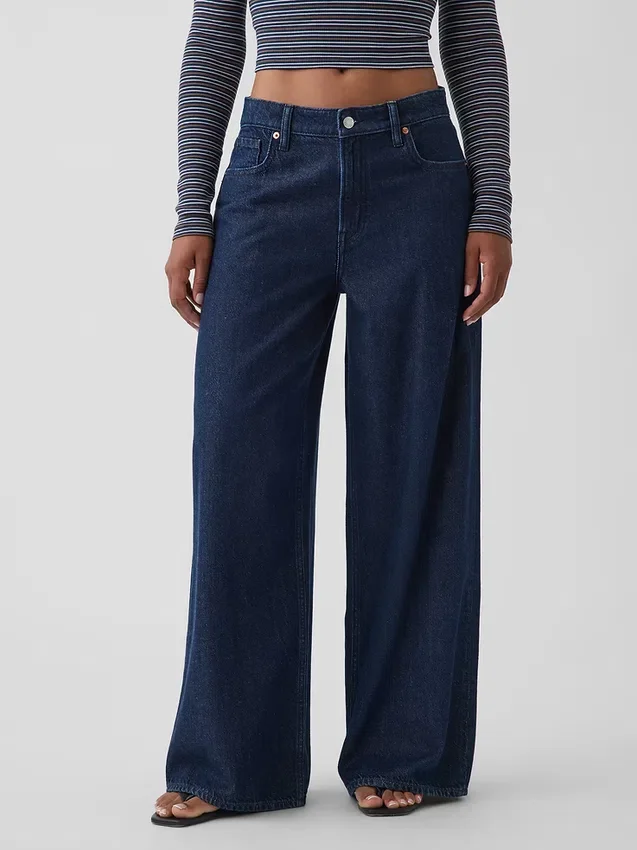 Kurvenbetonte, ultrasofte Baggy-Jeans mit mittlerer Leibhöhe