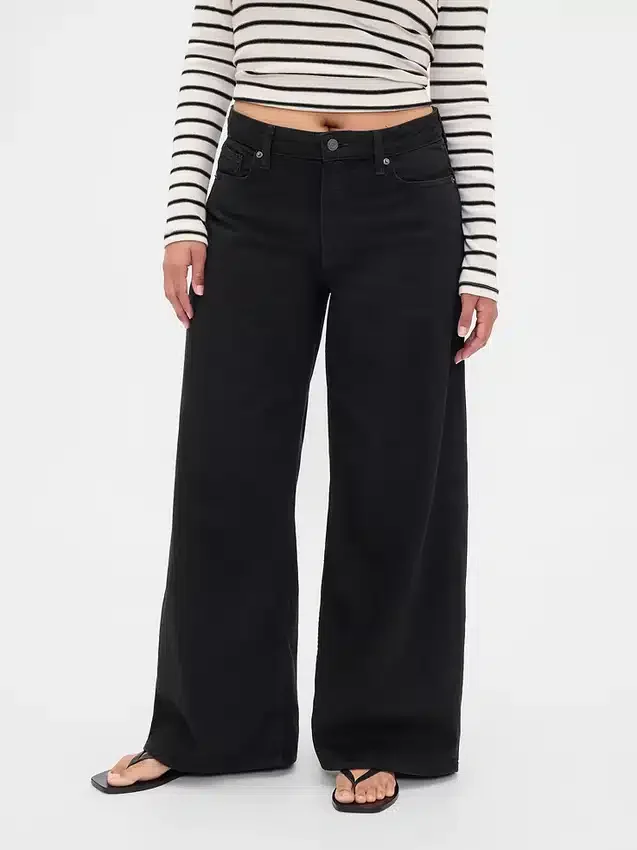 Kurvenbetonte, ultrasofte Baggy-Jeans mit mittlerer Leibhöhe
