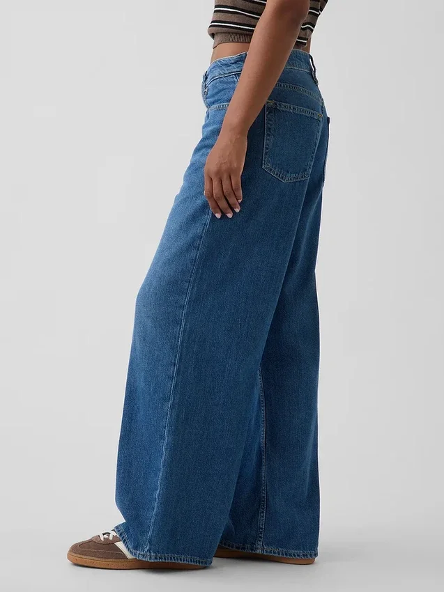 Kurvenbetonte, ultrasofte Baggy-Jeans mit mittlerer Leibhöhe