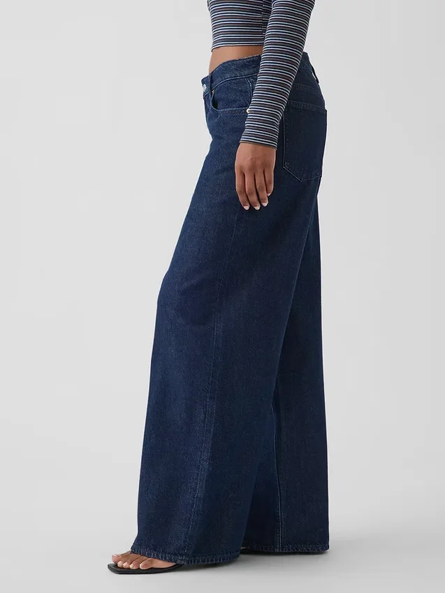 Kurvenbetonte, ultrasofte Baggy-Jeans mit mittlerer Leibhöhe