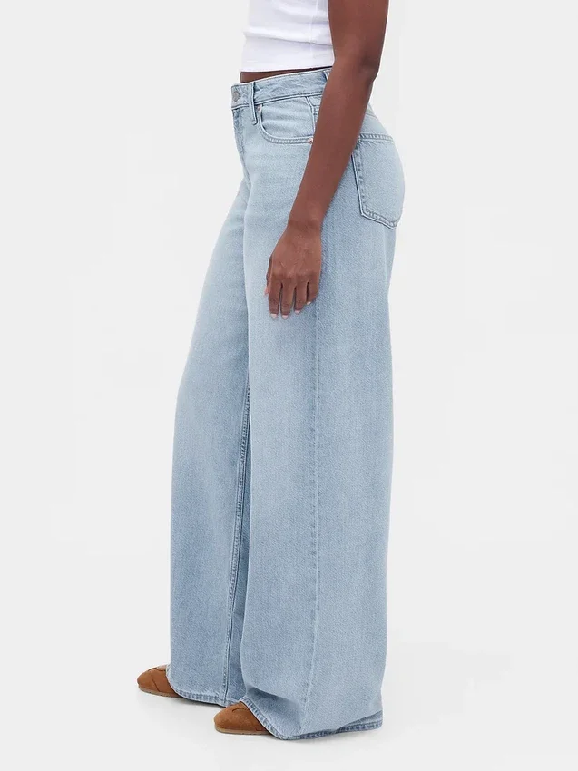 Kurvenbetonte, ultrasofte Baggy-Jeans mit mittlerer Leibhöhe