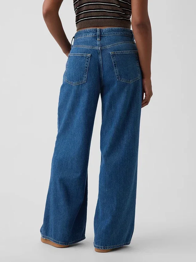 Kurvenbetonte, ultrasofte Baggy-Jeans mit mittlerer Leibhöhe