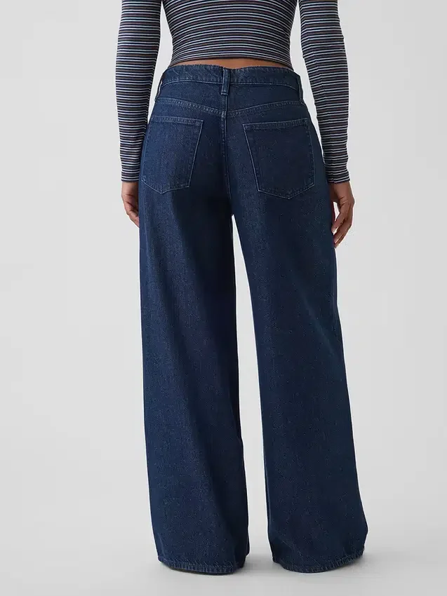 Kurvenbetonte, ultrasofte Baggy-Jeans mit mittlerer Leibhöhe
