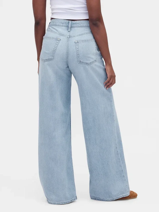 Kurvenbetonte, ultrasofte Baggy-Jeans mit mittlerer Leibhöhe