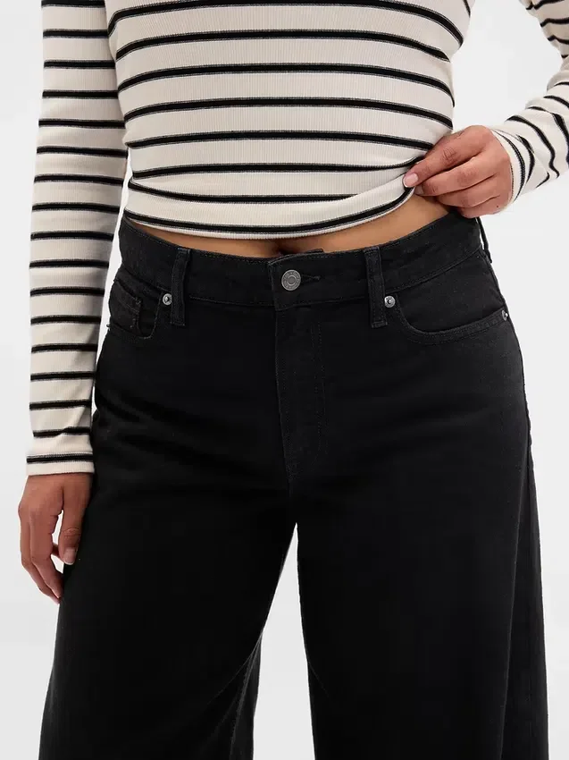 Kurvenbetonte, ultrasofte Baggy-Jeans mit mittlerer Leibhöhe