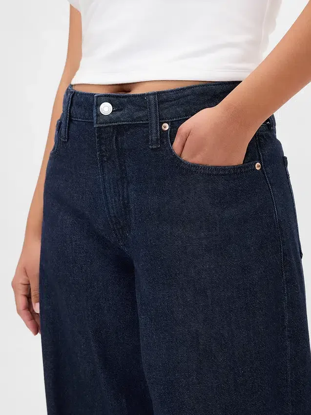 Kurvenbetonte, ultrasofte Baggy-Jeans mit mittlerer Leibhöhe