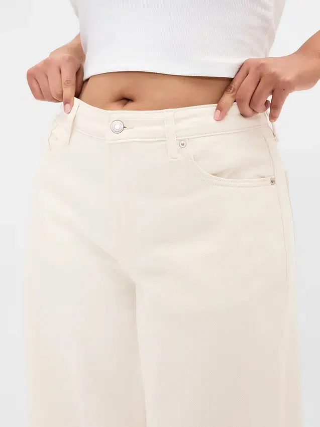 Kurvenbetonte, ultrasofte Baggy-Jeans mit mittlerer Leibhöhe