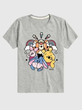 Kurzarm-T-Shirt für Kleinkinder mit Winnie Puuh und Freunden – Regenbogen und Sterne